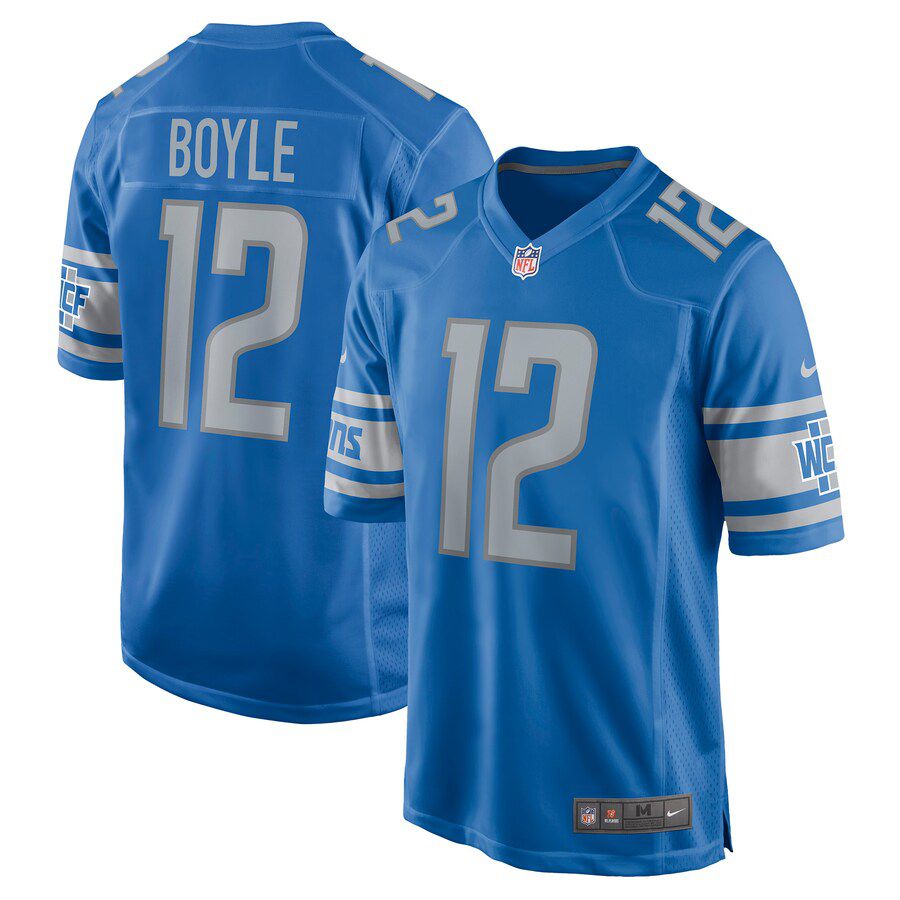 Men Detroit Lions 12 Tim Boyle Nike Blue Game Player NFL Jersey
